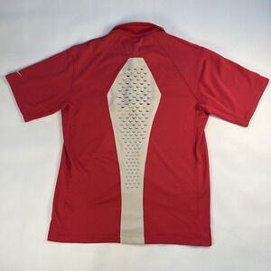 Nike Golf Polo Shirt Men's Vented Detailed Back 1/4 Zip Red Short Sleeve Size L